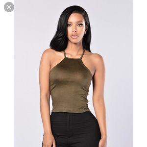 Fashion Nova Tilly Tank- Olive